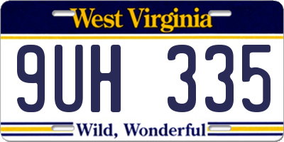 WV license plate 9UH335