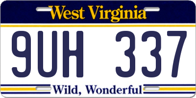WV license plate 9UH337