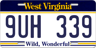 WV license plate 9UH339