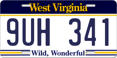 WV license plate 9UH341