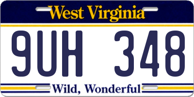 WV license plate 9UH348