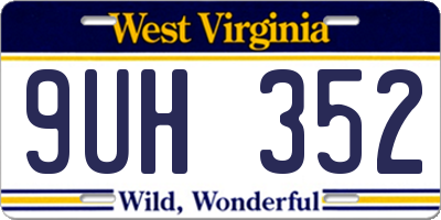 WV license plate 9UH352