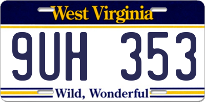 WV license plate 9UH353