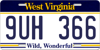 WV license plate 9UH366