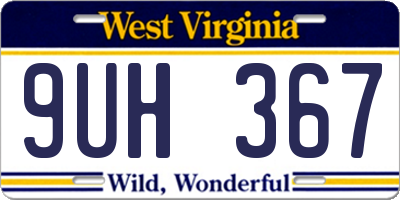 WV license plate 9UH367