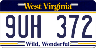 WV license plate 9UH372
