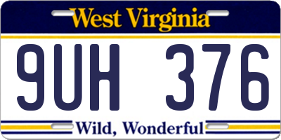 WV license plate 9UH376