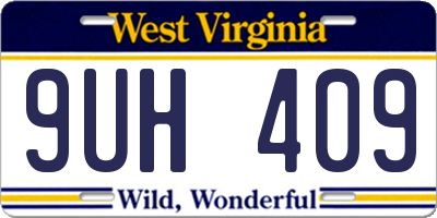 WV license plate 9UH409