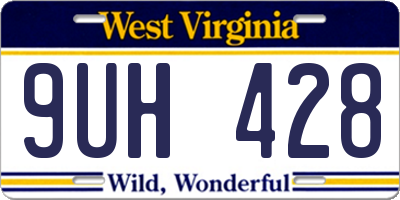 WV license plate 9UH428