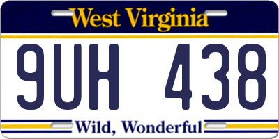 WV license plate 9UH438