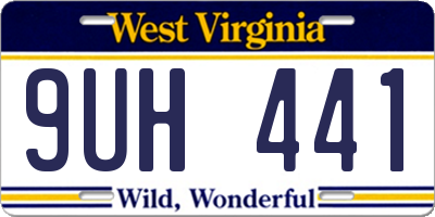 WV license plate 9UH441