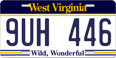 WV license plate 9UH446
