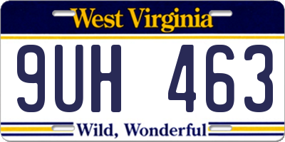 WV license plate 9UH463