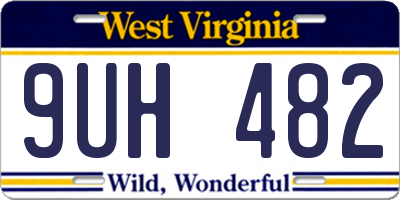 WV license plate 9UH482