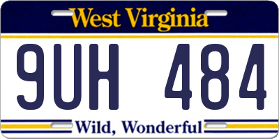 WV license plate 9UH484