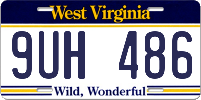 WV license plate 9UH486