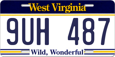 WV license plate 9UH487
