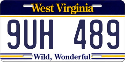 WV license plate 9UH489