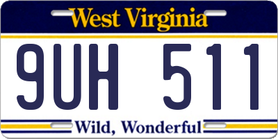 WV license plate 9UH511