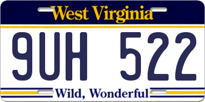 WV license plate 9UH522