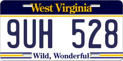 WV license plate 9UH528
