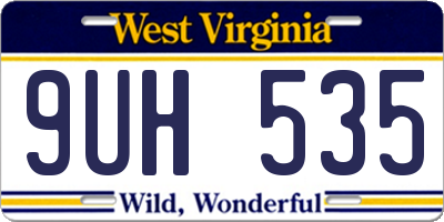 WV license plate 9UH535