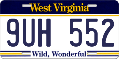 WV license plate 9UH552