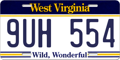 WV license plate 9UH554