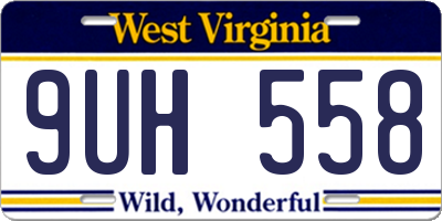 WV license plate 9UH558