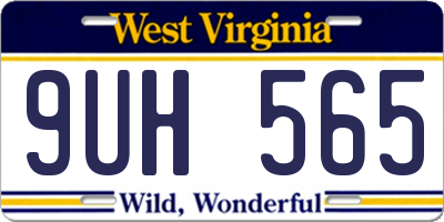WV license plate 9UH565