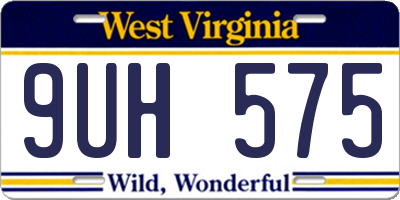 WV license plate 9UH575