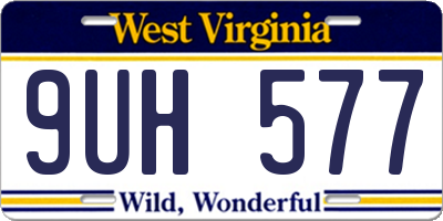 WV license plate 9UH577