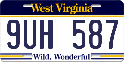 WV license plate 9UH587