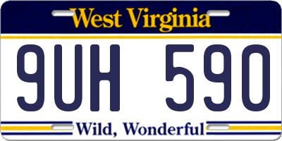 WV license plate 9UH590