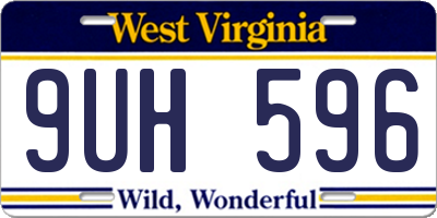 WV license plate 9UH596