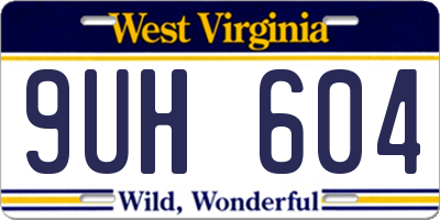WV license plate 9UH604