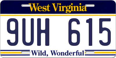 WV license plate 9UH615