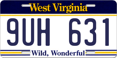 WV license plate 9UH631