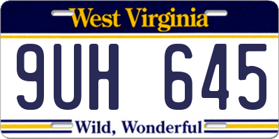 WV license plate 9UH645