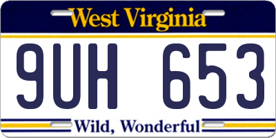 WV license plate 9UH653