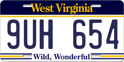WV license plate 9UH654