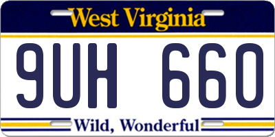 WV license plate 9UH660