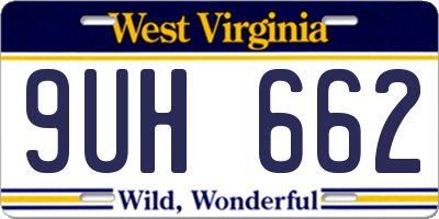 WV license plate 9UH662