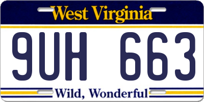 WV license plate 9UH663