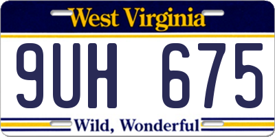 WV license plate 9UH675