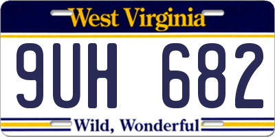 WV license plate 9UH682