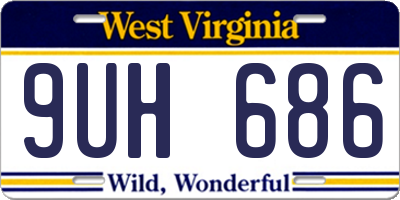 WV license plate 9UH686