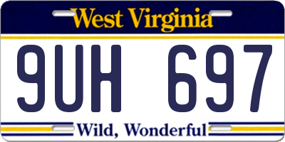 WV license plate 9UH697
