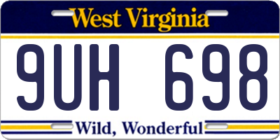 WV license plate 9UH698