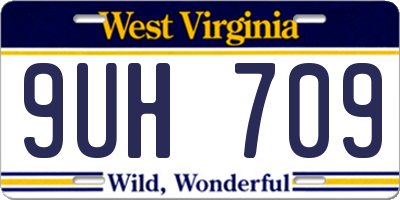 WV license plate 9UH709